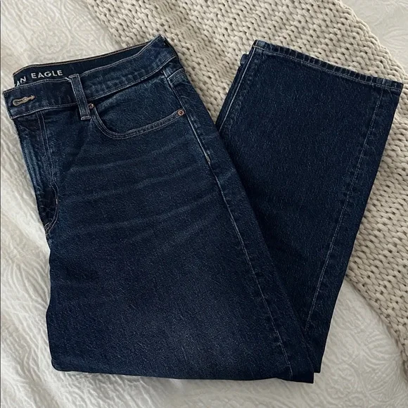 American Eagle high rise ankle straight jeans 14 short - Picture 2 of 8